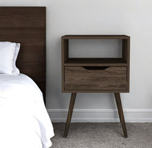 Load image into Gallery viewer, 25" Wood One Drawer Nightstand - Brown
