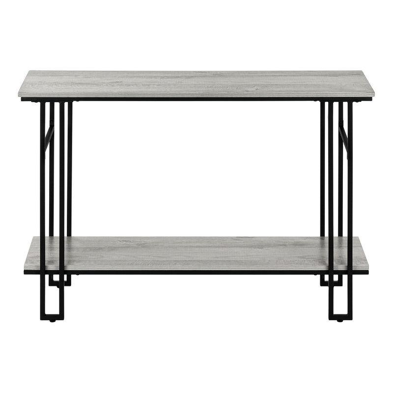 Frame Console Table With Shelves - Gray And Black