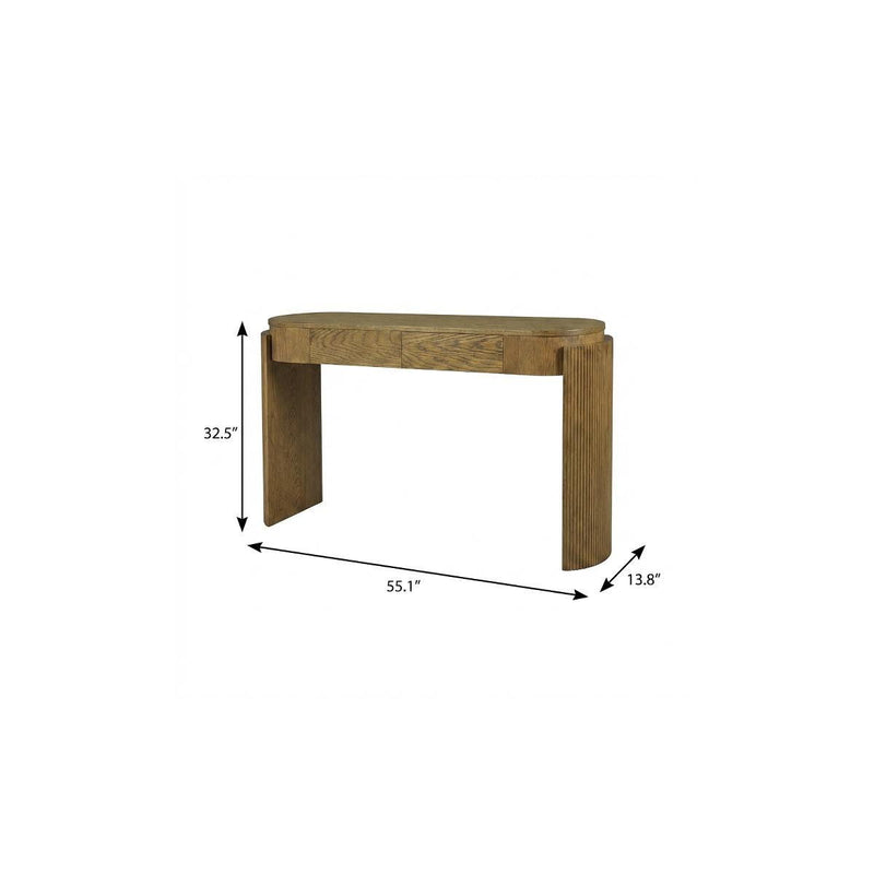 Double Pedestal Console Table With Two Drawers - Pine Green