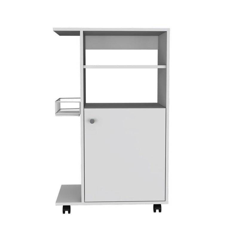 24" Rolling Kitchen Cart With Storage - White