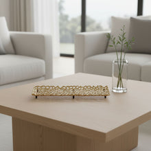 Load image into Gallery viewer, 28" Metal Abstract Tray - Gold
