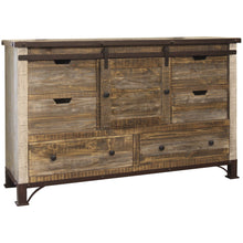 Load image into Gallery viewer, Solid Wood Six Drawer ,Triple Dresser - Brown
