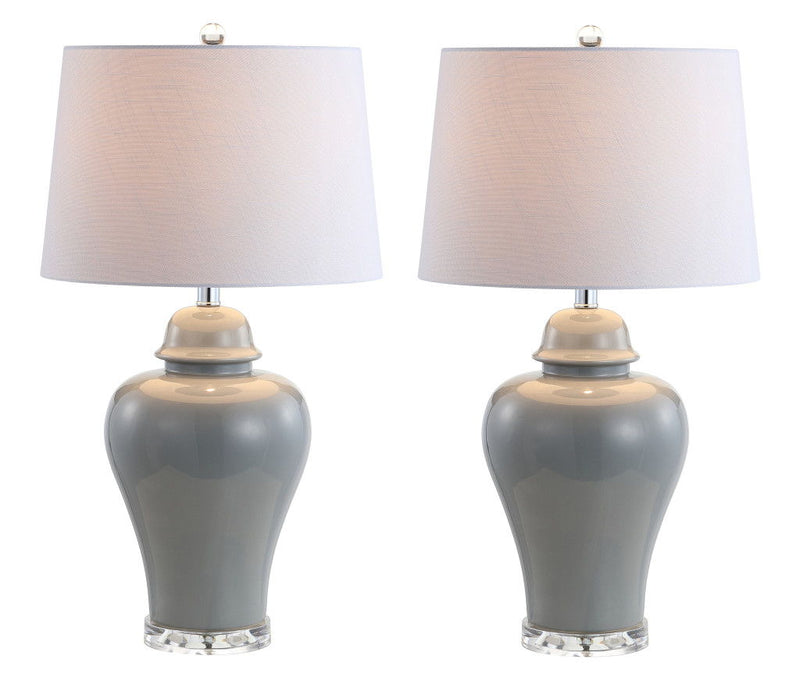 Novelty Bedside Lamps With Empire Shades (Set of 2) - Gray