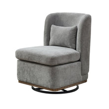 Load image into Gallery viewer, Wide Modern Cushioned Armless Metal Base 360° Swivel Chair With Pillow
