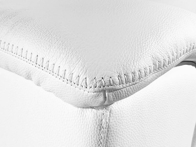 Italian Leather Power Reclining L-Shaped Five Piece Corner Sectional - White