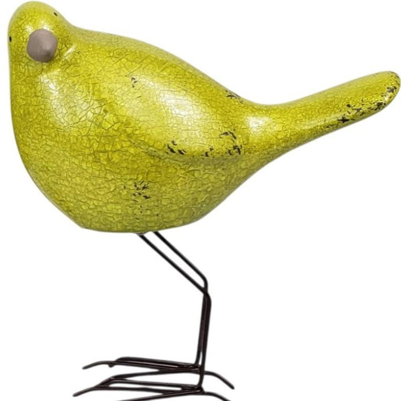 Lemongrass Poly Bird Sculptures (Set of 3) - Lemon / Green