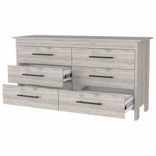 Load image into Gallery viewer, Six Drawer Double Dresser - Light Gray
