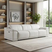 Load image into Gallery viewer, Leather Reclining USB Sofa - White
