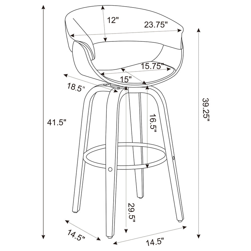Swivel Bar Stool Elegant Design With Upholstery - Cream