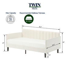 Load image into Gallery viewer, Elena - Boucle Upholstered Daybed, Ribbed Tufted Backrest
