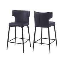 Load image into Gallery viewer, Modern Bar Stools With Upholstery And Metal Footrest (Set of 2)
