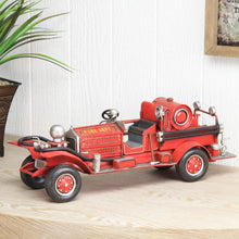 Load image into Gallery viewer, Hand Painted 1920's Fire Truck Model Car - Red / Silver
