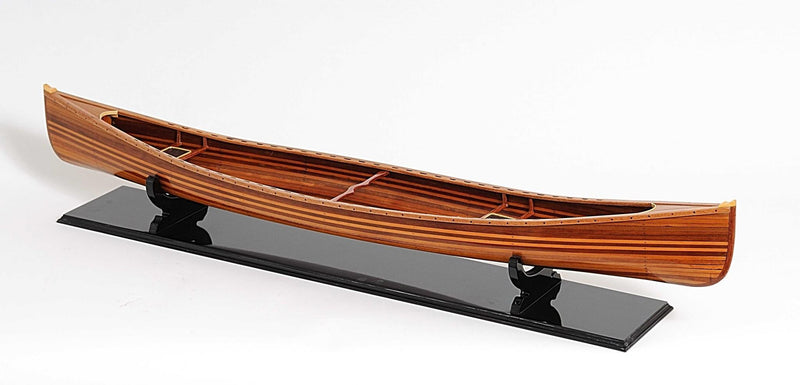 Solid Wood Hand Painted Model Boat - Brown