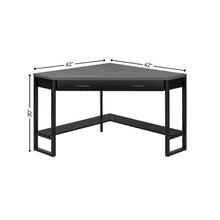 Load image into Gallery viewer, 42" Gray and Black Corner Computer Desk
