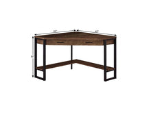 Load image into Gallery viewer, 42" Brown and Black Corner Computer Desk
