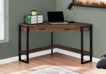 Load image into Gallery viewer, 42" Brown and Black Corner Computer Desk
