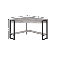 Load image into Gallery viewer, 42" Gray and Black Corner Computer Desk
