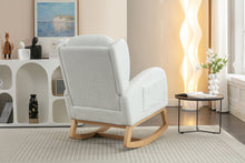 Load image into Gallery viewer, Teddy Fabric Rocking Chair With Packet Wood Legs - Ivory
