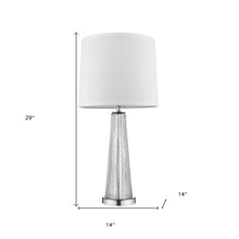 Load image into Gallery viewer, Glass Buffet Lamp With Off-White Empire Shade - Clear
