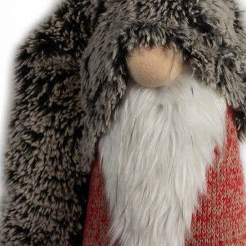 Fabric Christmas Santa Standing Gnome (552198) - Red / Gray / White