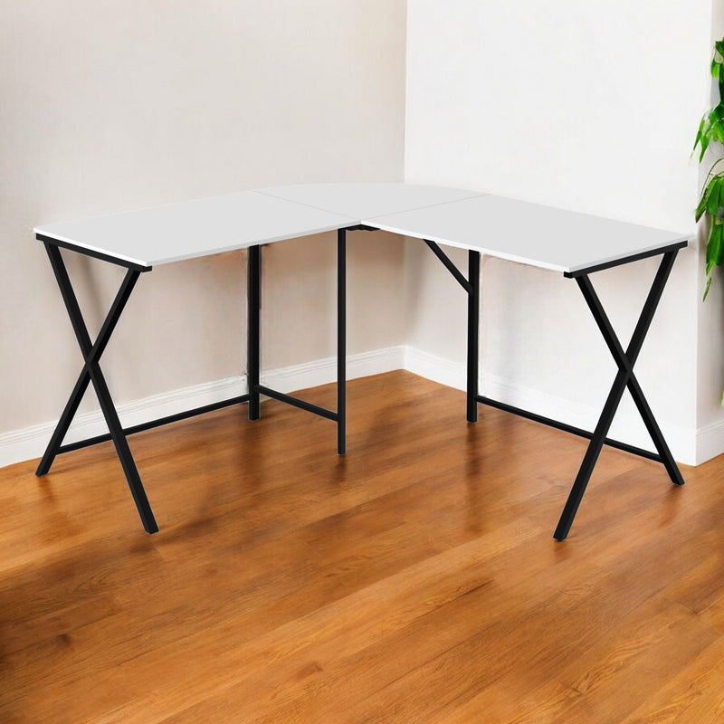 L Shape Computer Desk - White And Black
