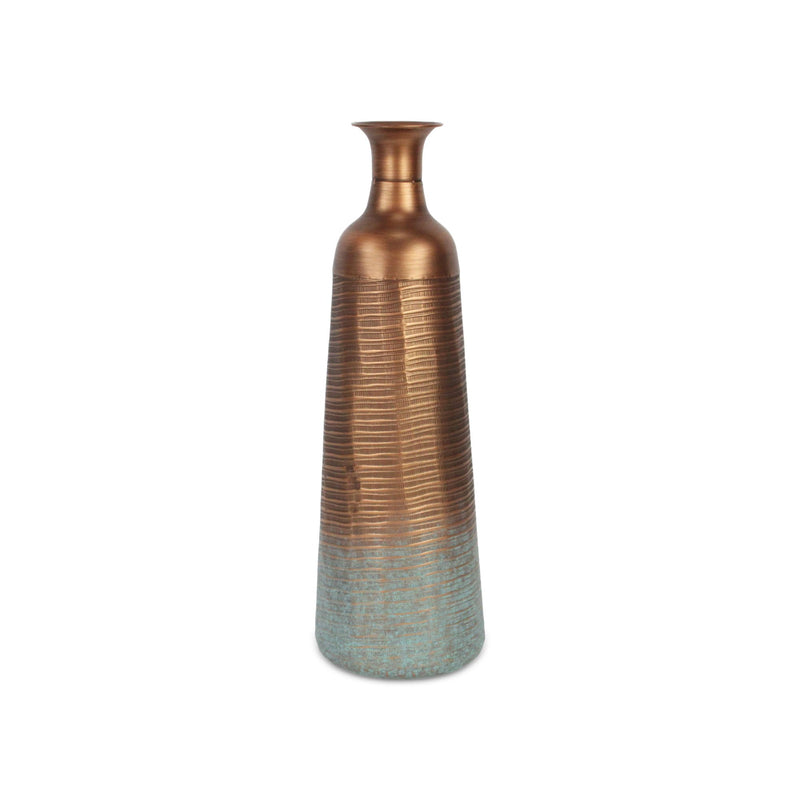 Abstract Tapered Table Vase - Copper / Teal