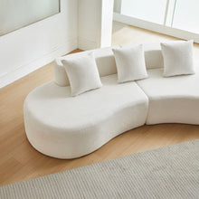 Load image into Gallery viewer, Curved Boneless Couch, Half Moon Sofa, 5 Seat Couch With High Density Foam Filled For Living Room - White
