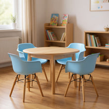 Load image into Gallery viewer, Heavy Duty Plastic And Wood Juvenile Side Chairs (Set of 4) - Blue
