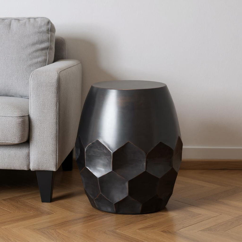 20" Round Metal End Table - Copper