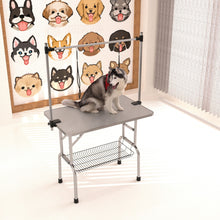 Load image into Gallery viewer, Folding Dog Pet Grooming Table Stainless Steel Frame Rubber Mat On Board With Adjustable Arm And Clamps Pet Dog Cat Grooming Table
