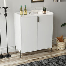 Load image into Gallery viewer, 2 Door Wine Bar Cabinet With Adjustable Shelf, Soft-Closing Hinges, And High Feet - White
