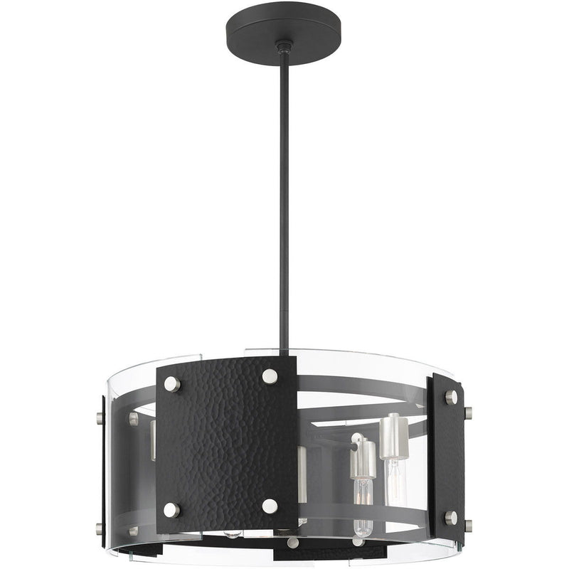 18" 7 Light Dimmable Chandelier With Shades - Black