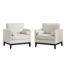 Load image into Gallery viewer, Wide Modern Farmhouse Performance Accent Chair With Legs, Wood Base
