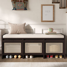 Load image into Gallery viewer, Entryway Shoe Bench With Drawers &amp; Button Tufted Cushion
