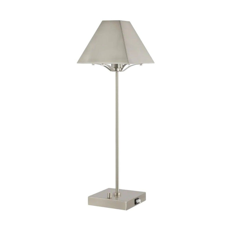 Table Lamp With Novelty Shade - Nickel