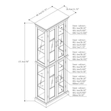 Load image into Gallery viewer, Curio Cabinet Lighted Curio Diapaly Cabinet With Adjustable Shelves And Mirrored Back Panel, Tempered Glass Doors (6 Tier), (E26 Light Bulb Not Included)

