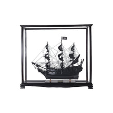 Load image into Gallery viewer, Hand Painted Pirate Medium Display Case Model Boat - Black / Pearl
