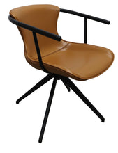 Load image into Gallery viewer, Upholstered Faux Leather Dining Arm Chair - Camel
