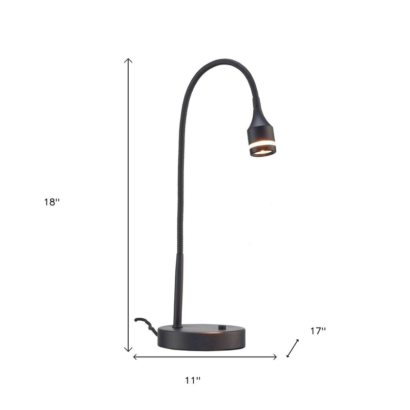 Metal LED Adjustable Desk Lamp - Matte Black