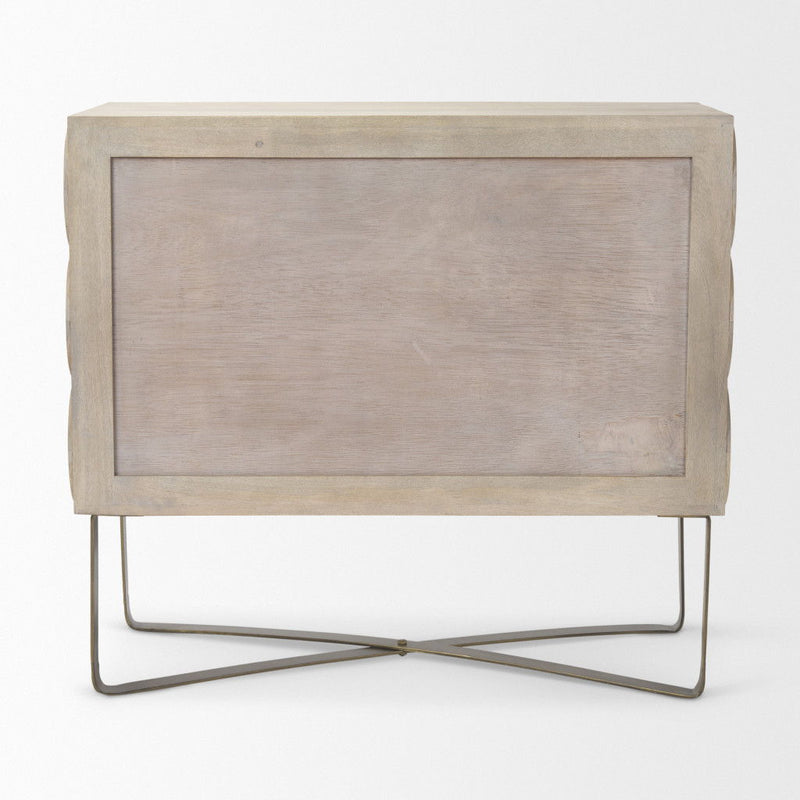 Accent Cabinet With Two Doors - Brown / Gold