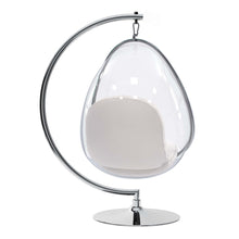 Load image into Gallery viewer, 28" Acrylic And Faux Leather Balloon Chair - White And Silver
