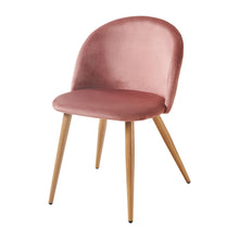 Load image into Gallery viewer, Velvet Metal Dining Side Chair - Pink / Oak
