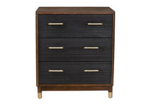 Load image into Gallery viewer, Solid Wood Three Drawer Chest - Brown / Black
