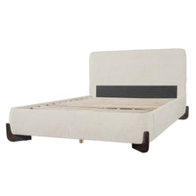 Load image into Gallery viewer, Queen Size Upholstered Bed With Slat Support - Beige
