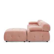 Load image into Gallery viewer, Modular Sectional Sofa, Button Tufted Designed and DIY Combination,L Shaped Couch with Reversible Ottoman, Pink Velvet
