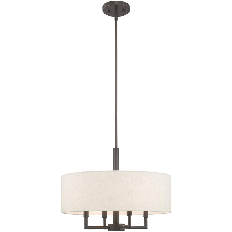 23'' Four Light Dimmable Chandelier With Shades - Bronze