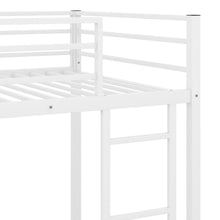 Load image into Gallery viewer, Twin over Twin Metal Bunk Bed, Low Bunk Bed with Ladder,White(OLD SKU:MF197033AAK)
