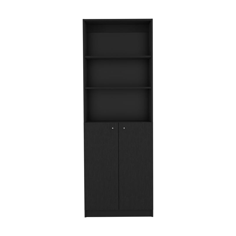 Five Tier Bookcase With Two Doors (737970) - Black