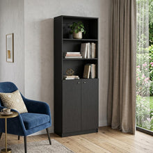 Load image into Gallery viewer, Five Tier Bookcase With Two doors (546341) - Black
