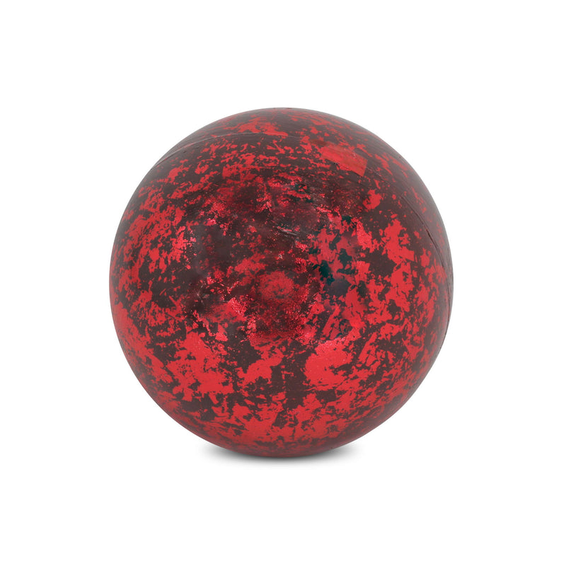 Mache Hand Painted Orb Decorative Orb - Red